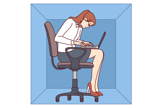 Woman is working from home  Illustration