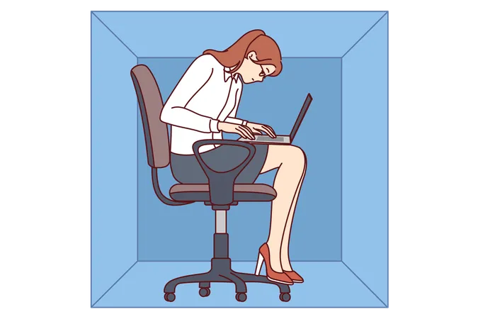 Woman is working from home  Illustration