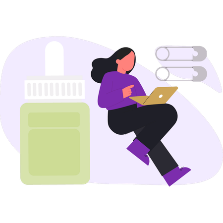 Woman is working medicine  Illustration