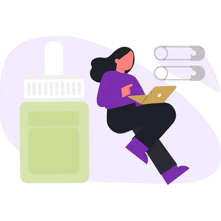 Woman is working medicine  Illustration