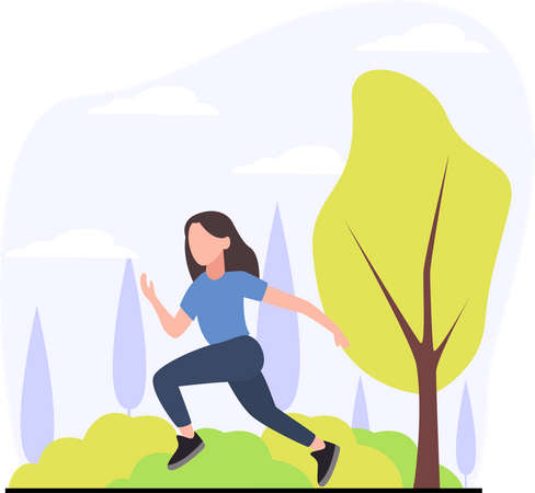 Woman jogging Illustration