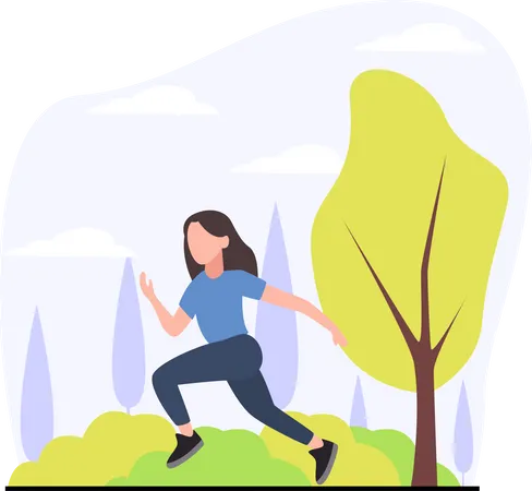 Woman jogging Illustration
