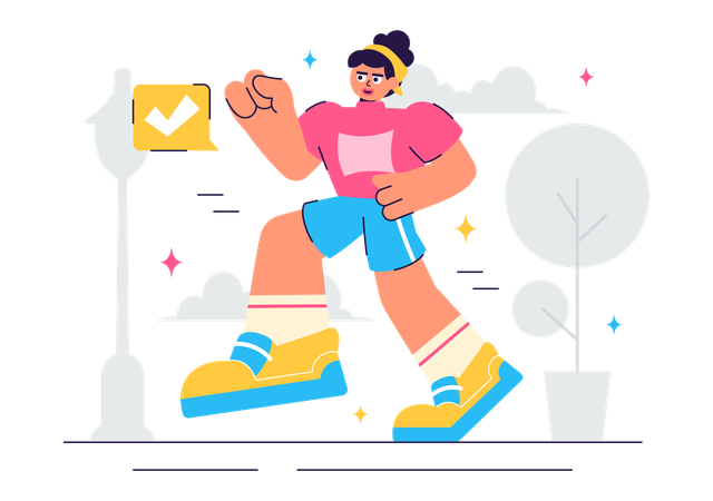 Woman Jogging  Illustration