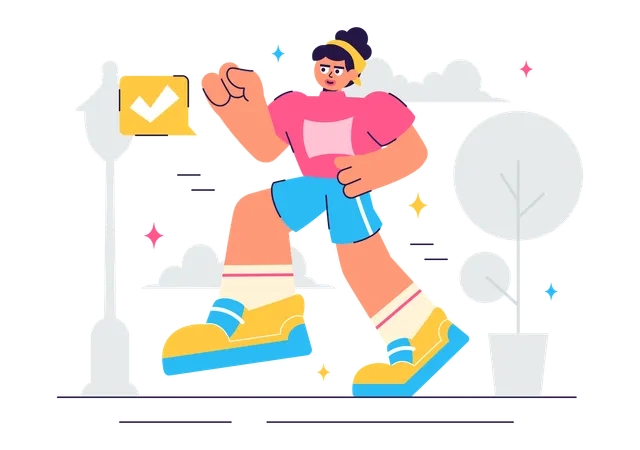 Woman Jogging  Illustration