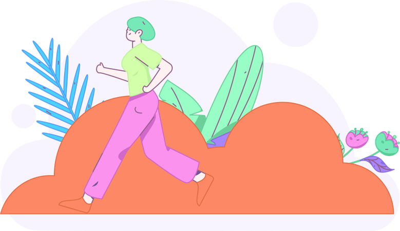 Woman jogging in park  Illustration