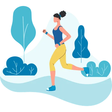 Woman Jogging in the Park  Illustration