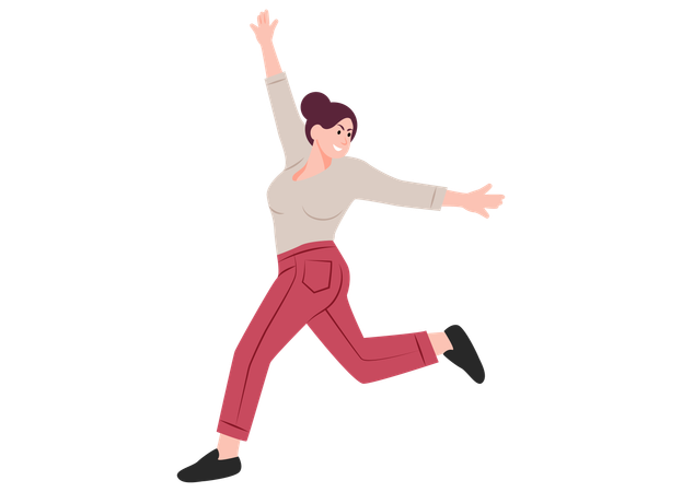 Woman Jumping  Illustration