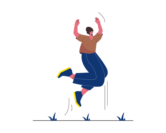 Woman jumping Illustration