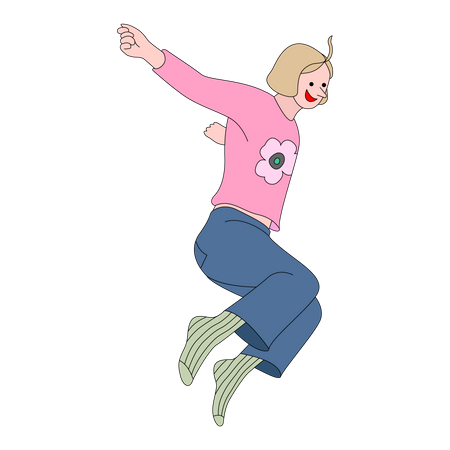 Woman jumping  Illustration