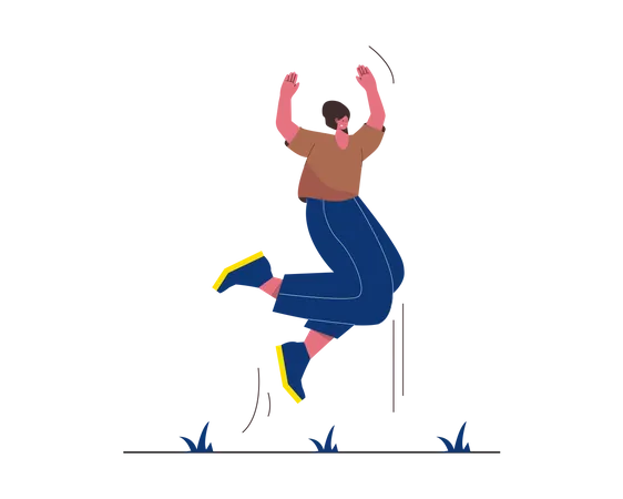 Woman jumping  Illustration