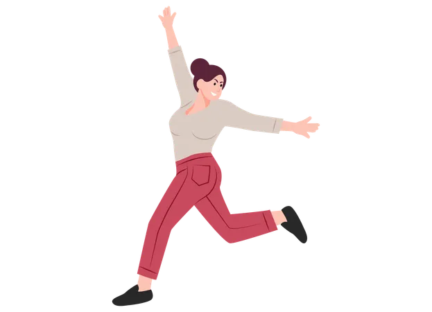 Woman Jumping  Illustration