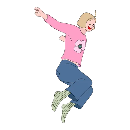 Woman jumping  Illustration