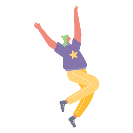 Woman jumping  Illustration