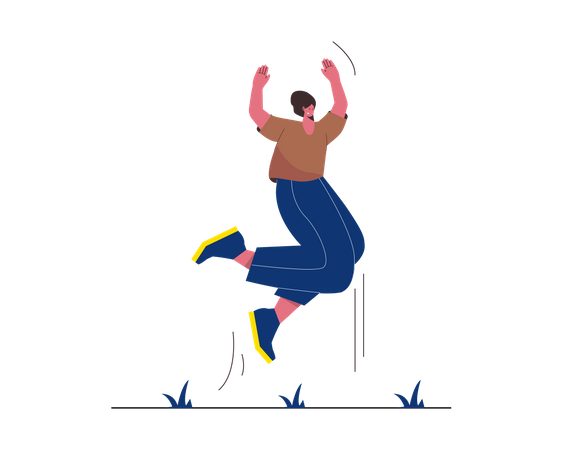 Woman jumping  Illustration