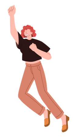 Woman jumping in air  일러스트레이션