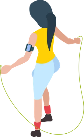 Woman jumping rope  Illustration