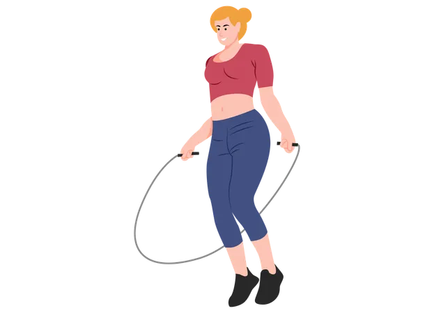 Woman Jumping Rope  Illustration