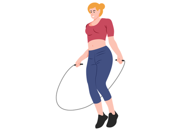 Woman Jumping Rope  Illustration