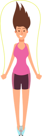 Woman jumping with rope  Illustration