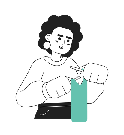 Woman knitting scarf  Illustration