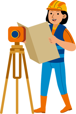 Woman Land Surveyor  Illustration