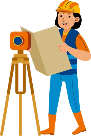 Woman Land Surveyor  Illustration