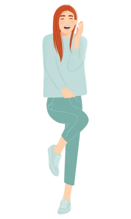 Woman laughing  Illustration