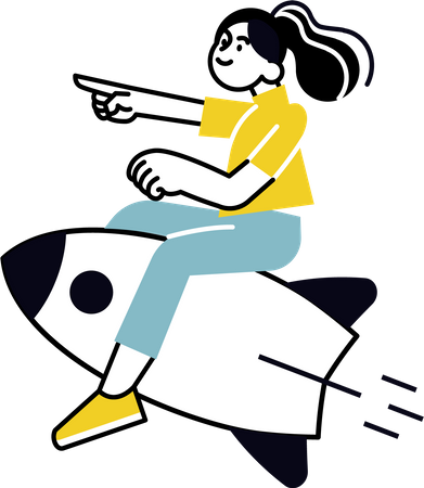 Woman launching startup  Illustration