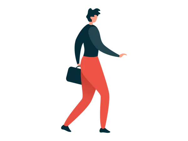 Woman lawyer walking with briefcase  Illustration