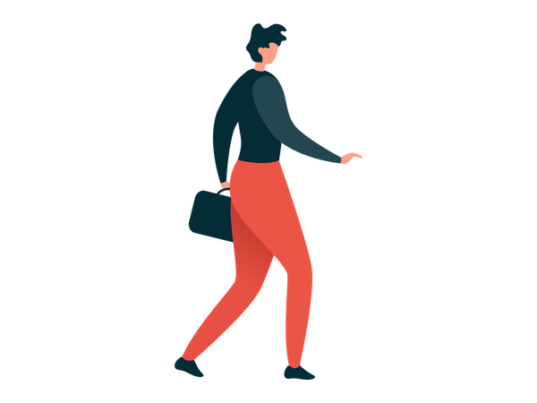 Woman lawyer walking with briefcase  Illustration