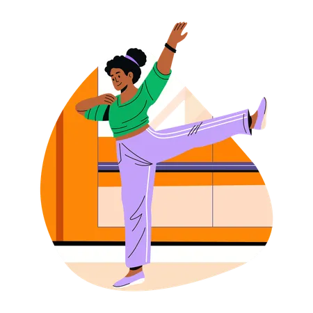 Woman Learning dance  Illustration