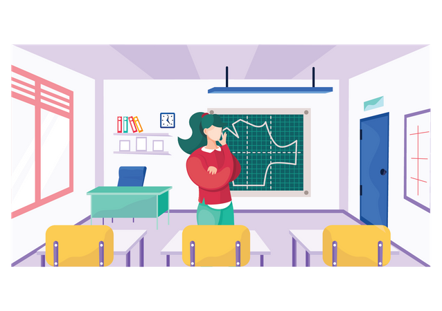 Woman learning fashion designing  Illustration