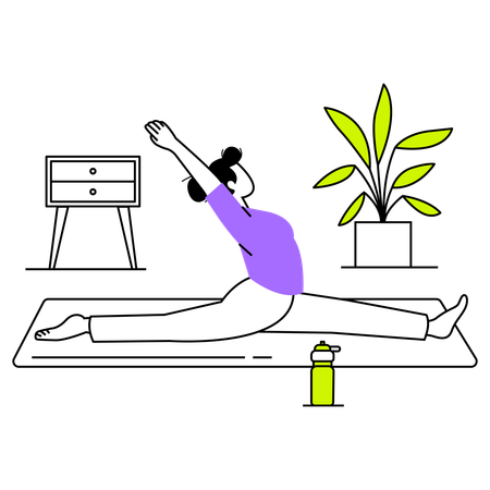 Woman learning surya namaskar  Illustration