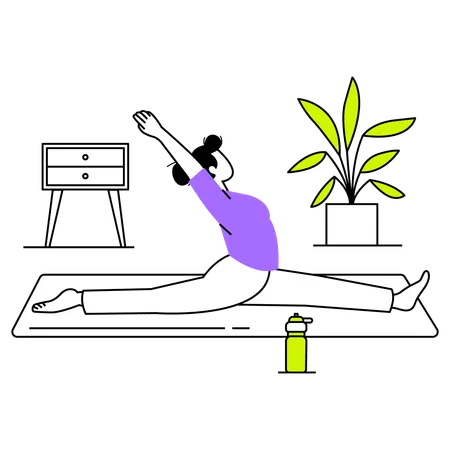 Woman learning surya namaskar  Illustration