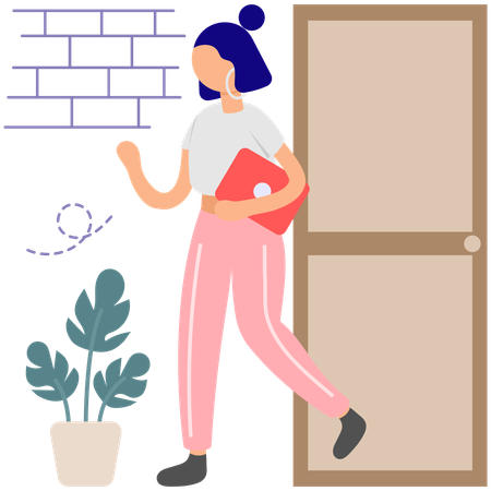 Woman Leaving the Office  Illustration
