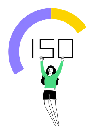 Woman Lifting Calorie Goal  Illustration