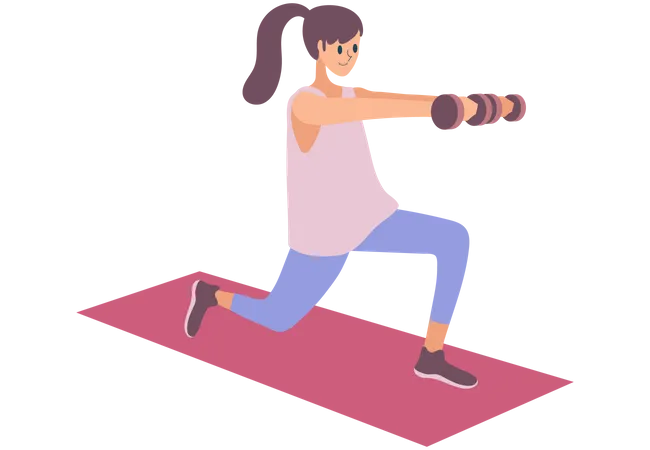 Woman lifting dumbbells  Illustration