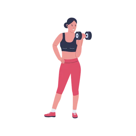 Woman At Sport Gym Illustration Healthy Fitness Sports Workout Vector Illustration Concept 일러스트레이션