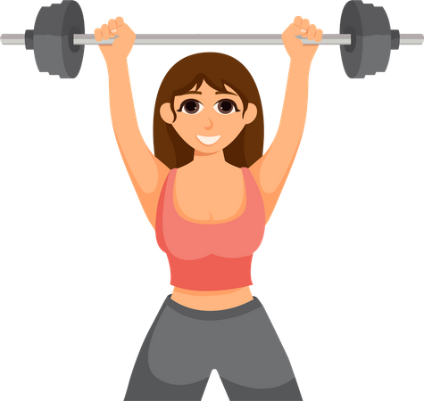 Woman lifting weight  Illustration