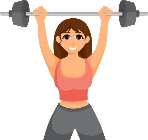 Woman lifting weight  Illustration