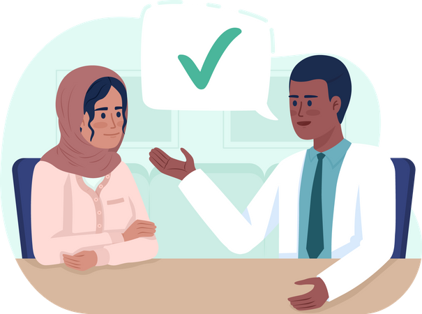 Woman listening to doctor advice  Illustration