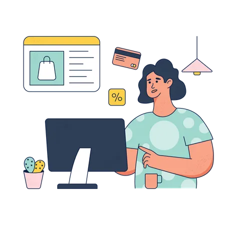 Woman listing product on e-commerce platform  Illustration