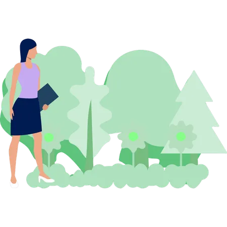 Woman looking at environment  Illustration