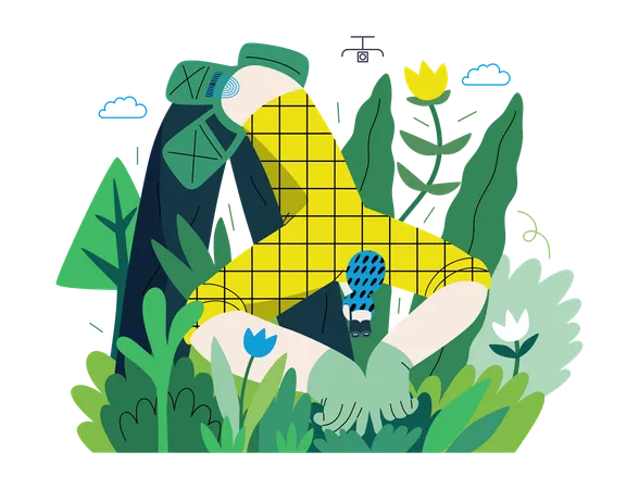 Greenery Ecology Modern Flat Vector Concept Illustration Of A Female Gardener Carrying The Plants Metaphor Of Environmental Sustainability And Protection Closeness To Nature Illustration