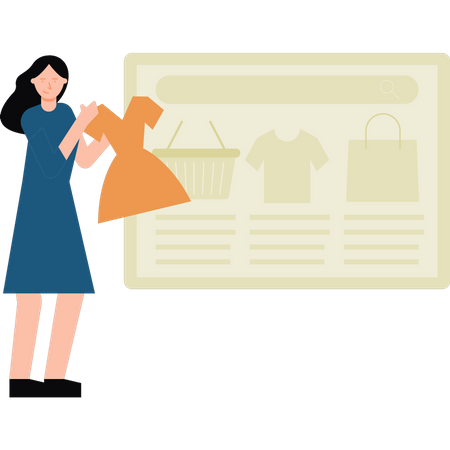 Woman looking dress  Illustration