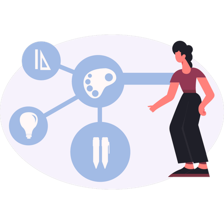 Woman  looking education ideas  Illustration