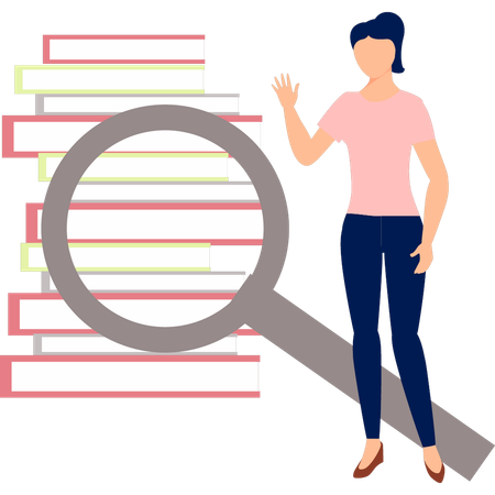 Woman looking for books  Illustration