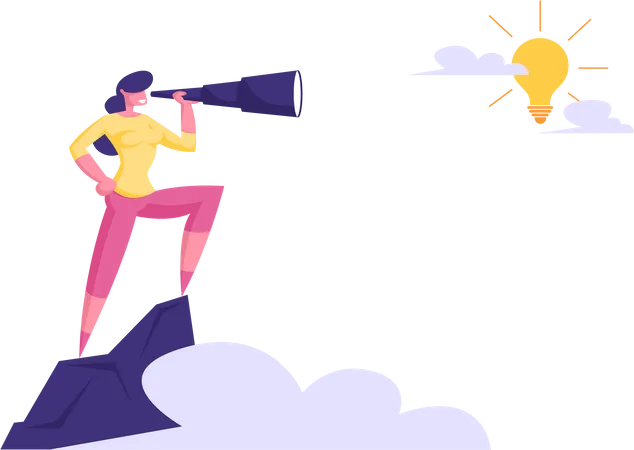 Woman looking for business opportunity  Illustration