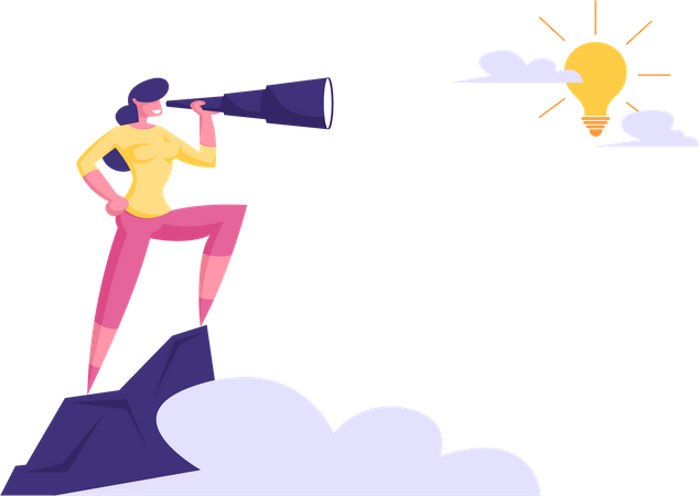 Woman looking for business opportunity  일러스트레이션