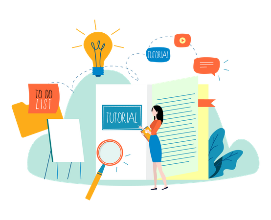 Woman looking for content  Illustration